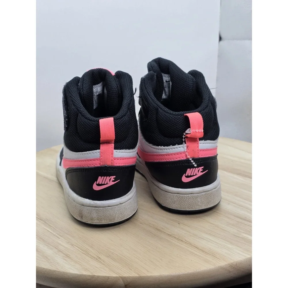 Youth Size 2Y - Nike Court Borough Mid 2 Black Pink Sunset Pulse CD7783-005 Girl - Picture 6 of 8